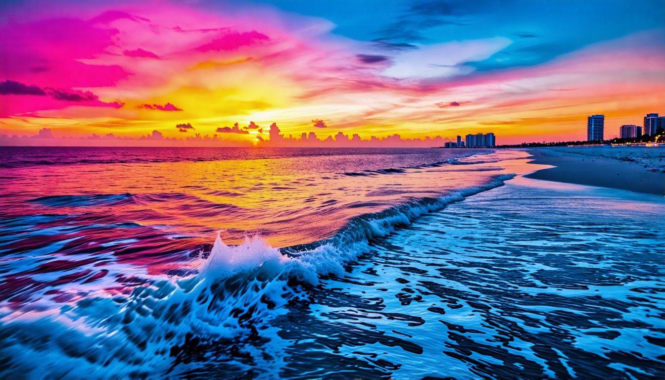 A stunning Miami Beach sunset captured by top photographers in 2024.