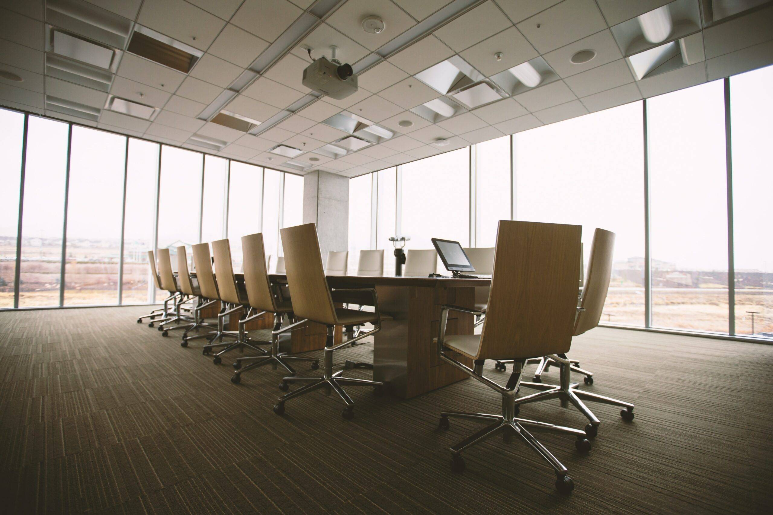 Board room with chairs