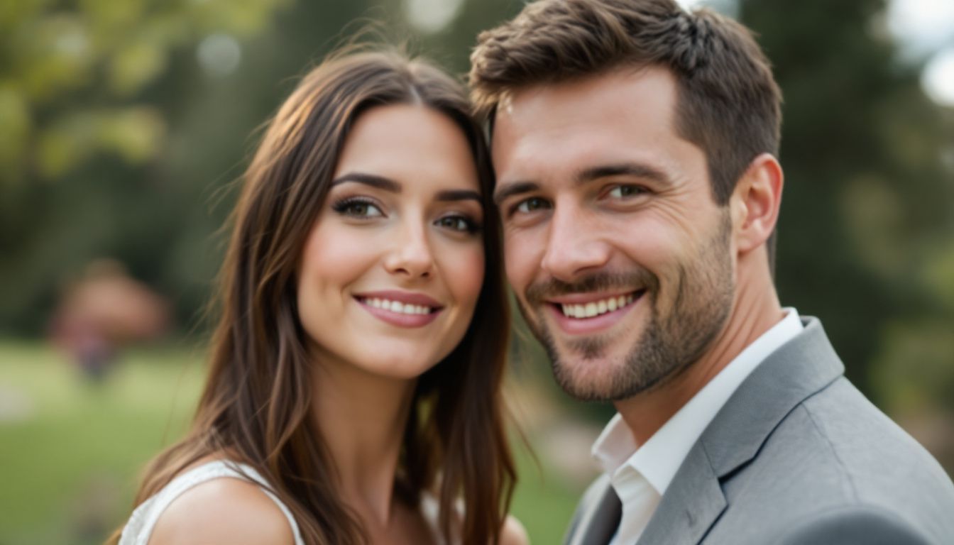 A young couple exchanging vows during an outdoor wedding ceremony in Denver.