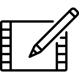 a video editing black svg png logo