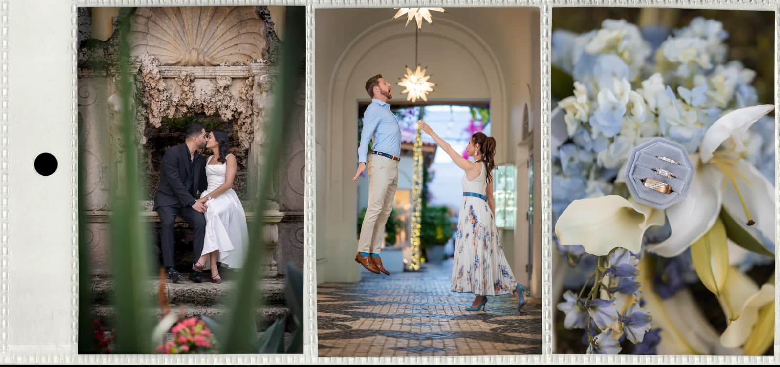 Featured wedding gallery strip — venue, ceremony, florals