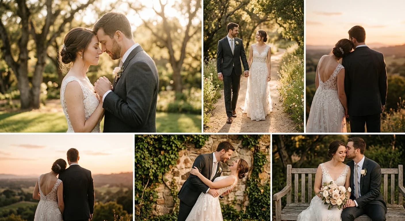Romantic Connection: Capturing Beautiful Bride and Groom Poses