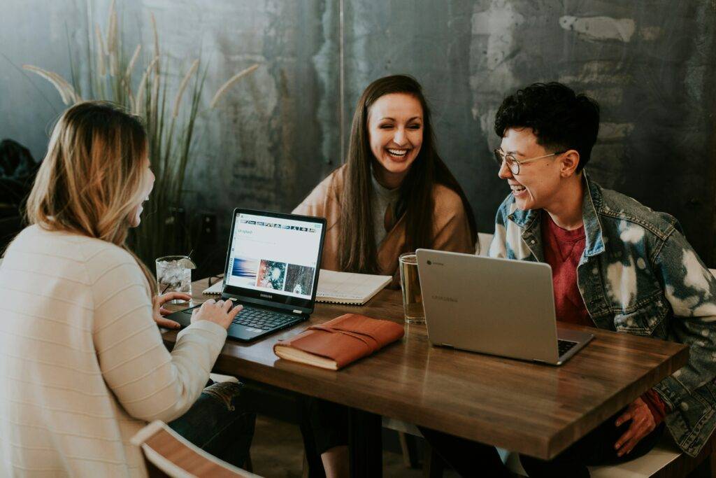 Diversity and inclusion images of people working in a coffee shop