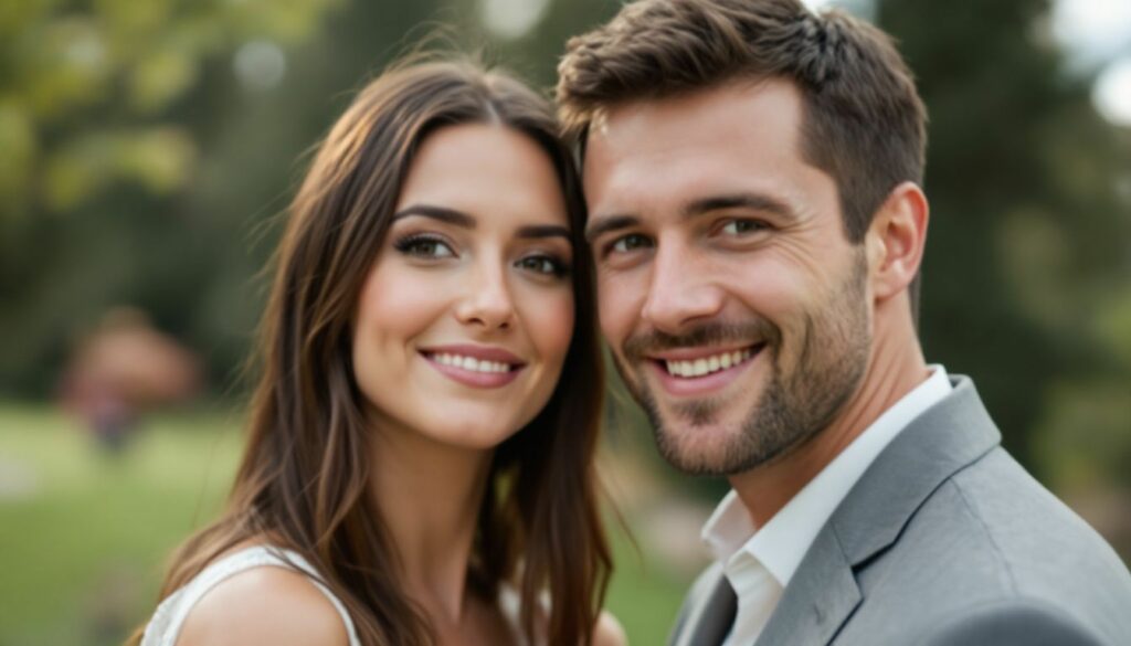 A young couple exchanging vows during an outdoor wedding ceremony in Denver.