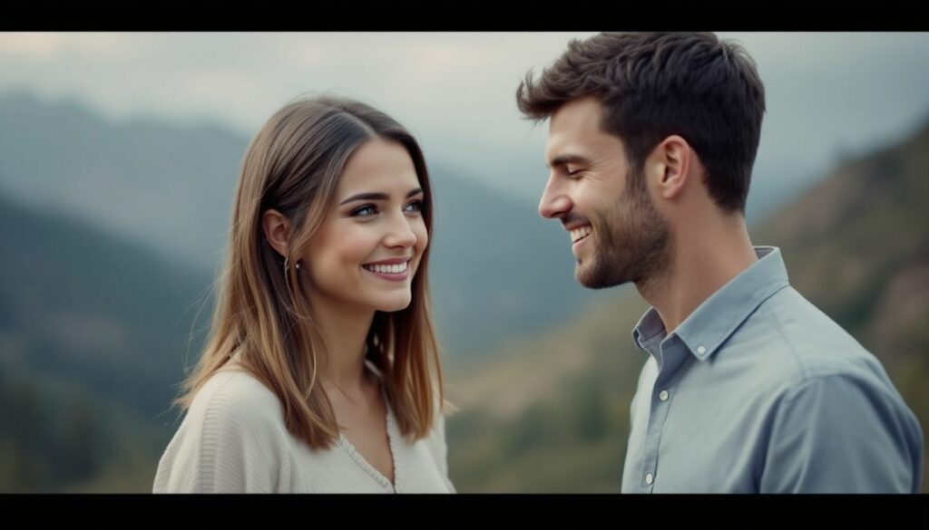 A couple in their mid-20s exchanging vows outdoors in Colorado Springs with a mountain background.