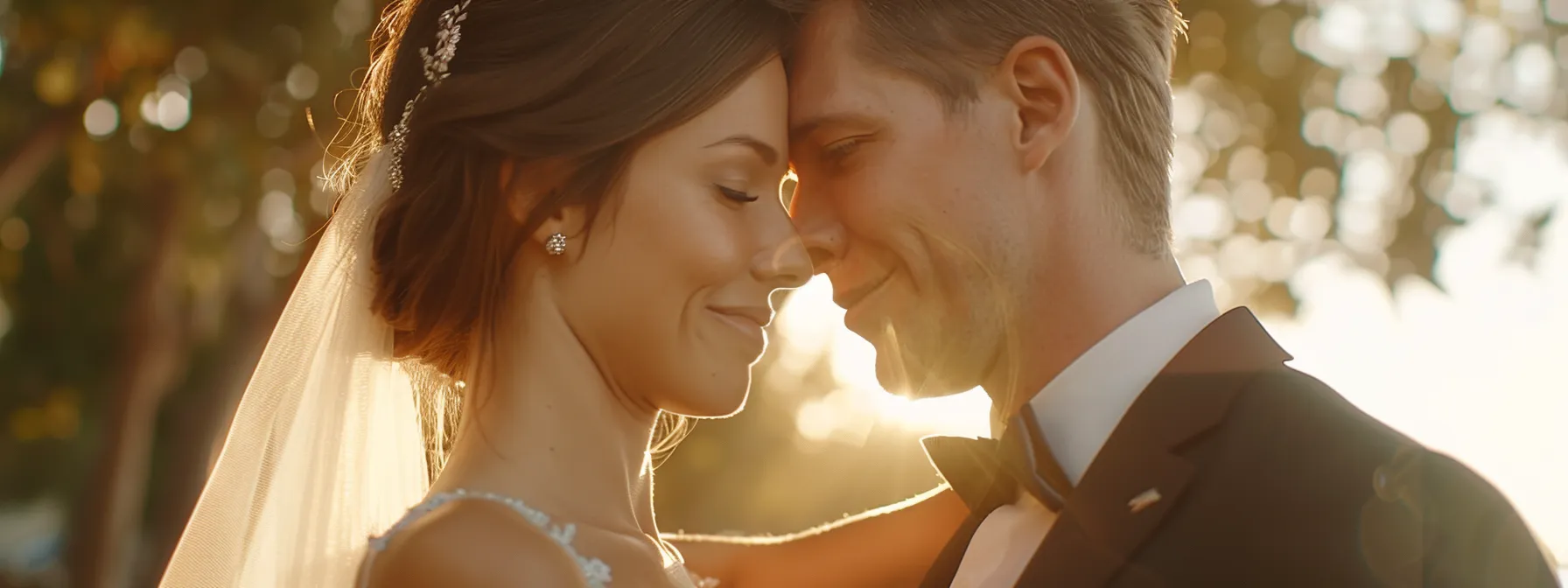 a bride and groom sharing a tender moment on a sun-drenched beach in miami, captured in a candid, emotional snapshot.